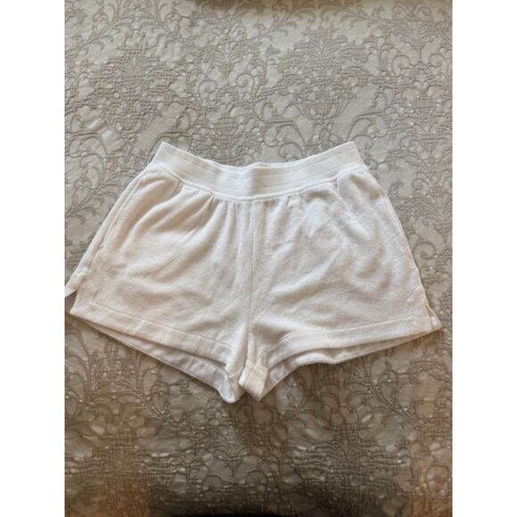 Anthony Thomas Melillo ATM TOWEL TERRY PATCH POCKET SHORTS, White, Small - Picture 1 of 7